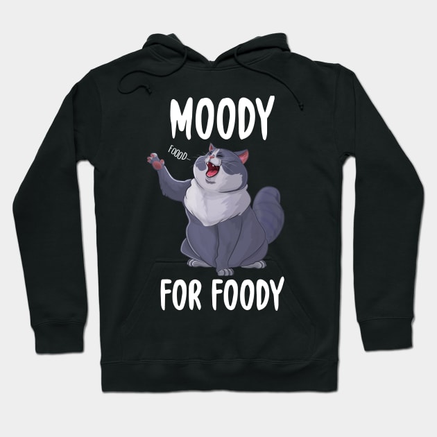 Moody For Foody Fat Cat Hoodie by Eugenex